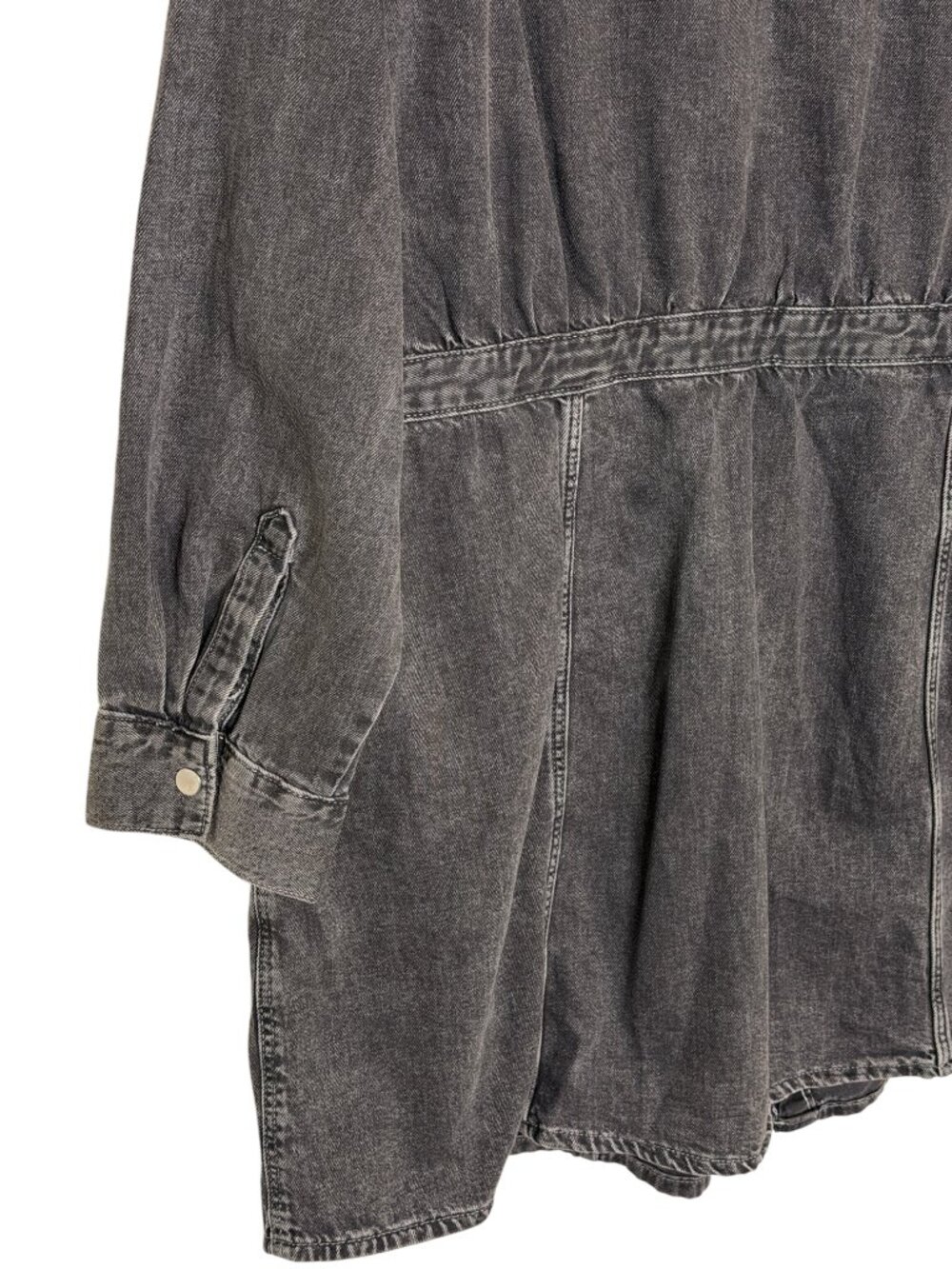 H&M Denim Jean Mini Shirt Dress Snap Front Gray XL - Picture 5 of 8